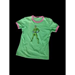 Vintage 90's The Riddler Ringer Tshirt Sz Medium/Large Batman Womens Riddle Me